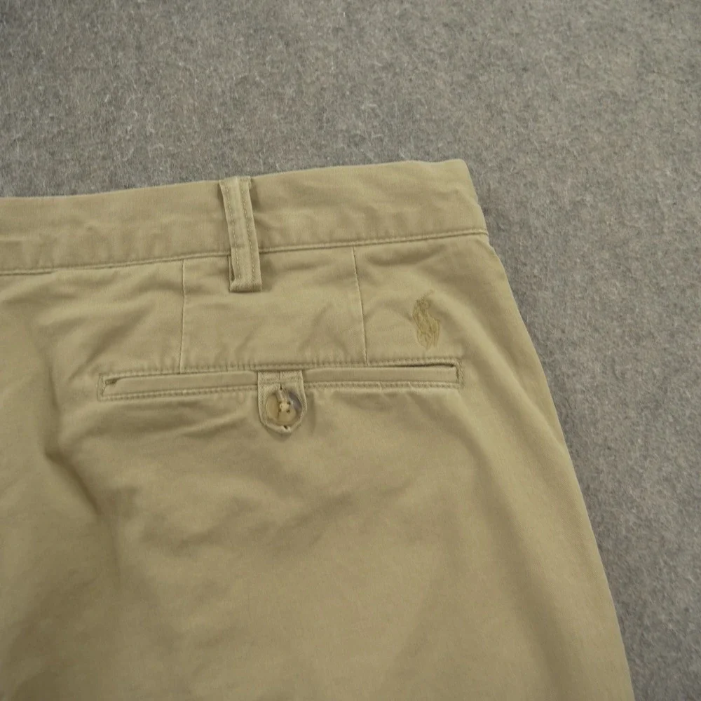 Polo Ralph Lauren Pants Mens 36 Beige Chino Flat Front Golf  Cotton Pony Logo